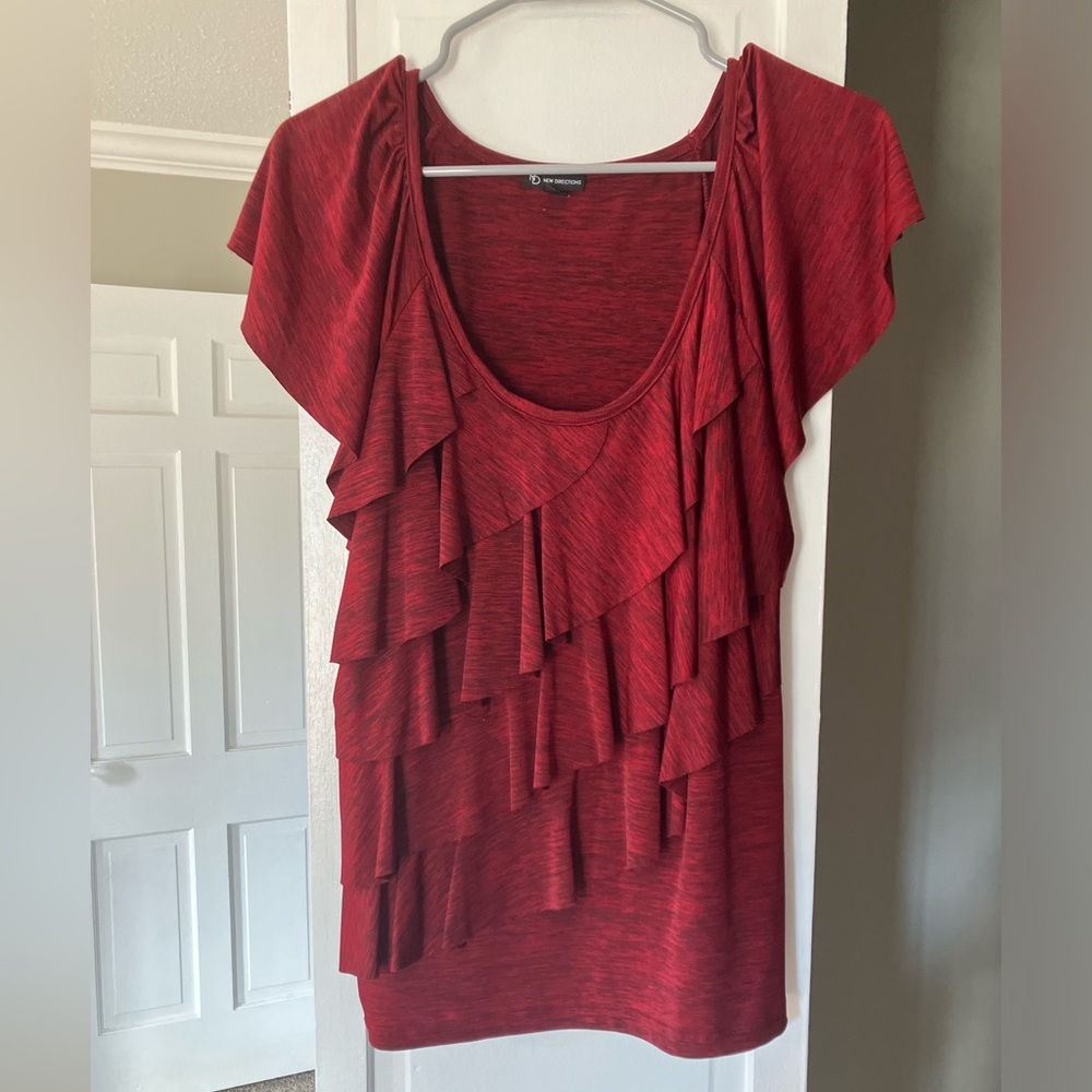 New Directions Red Blouse Large